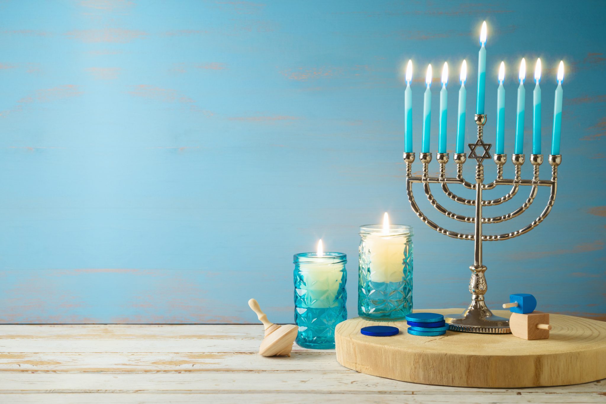 Hanukkah candle light